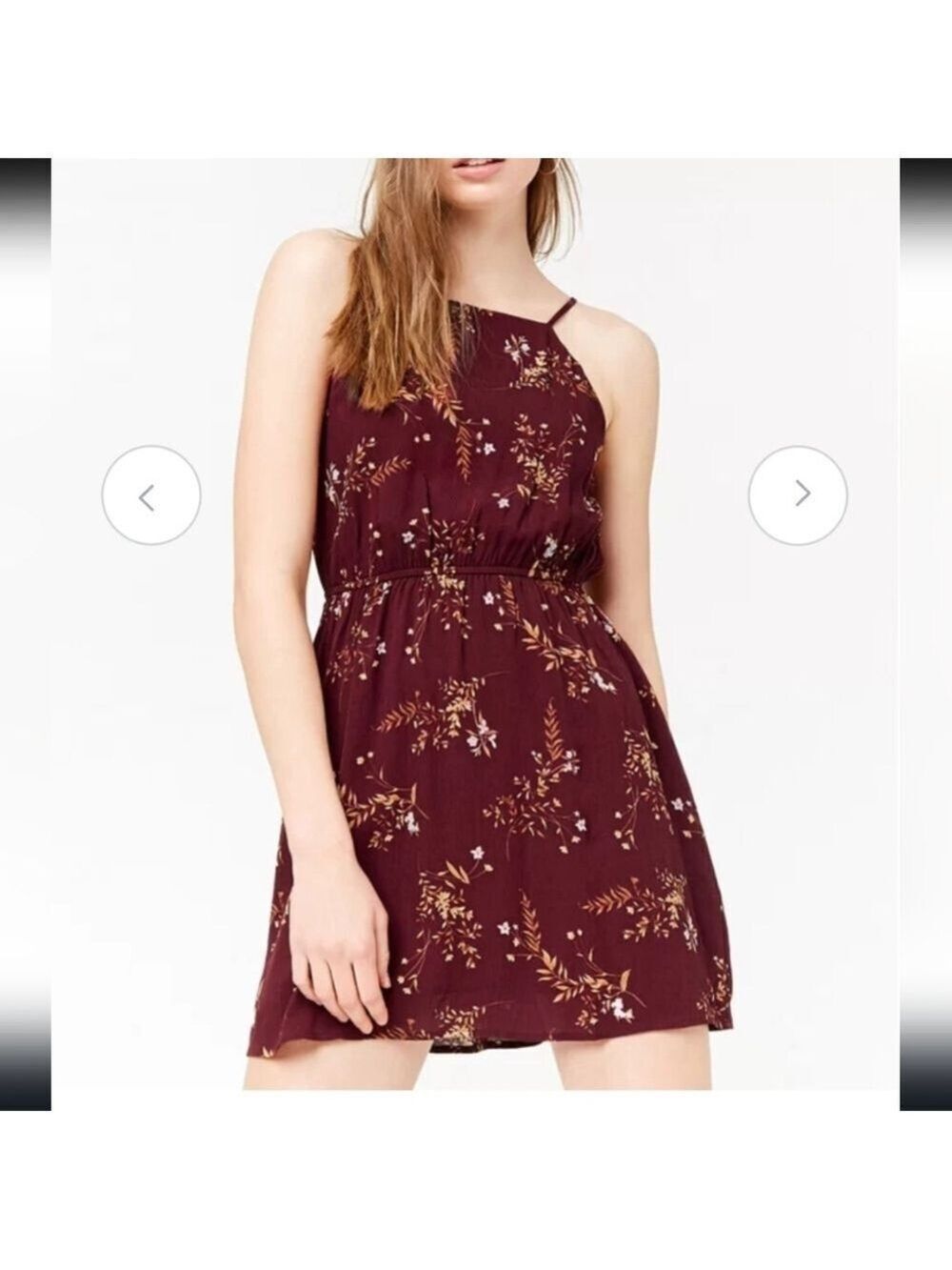 Forever 21 Floral Fit and Flare Spaghetti Strap Dress Medium